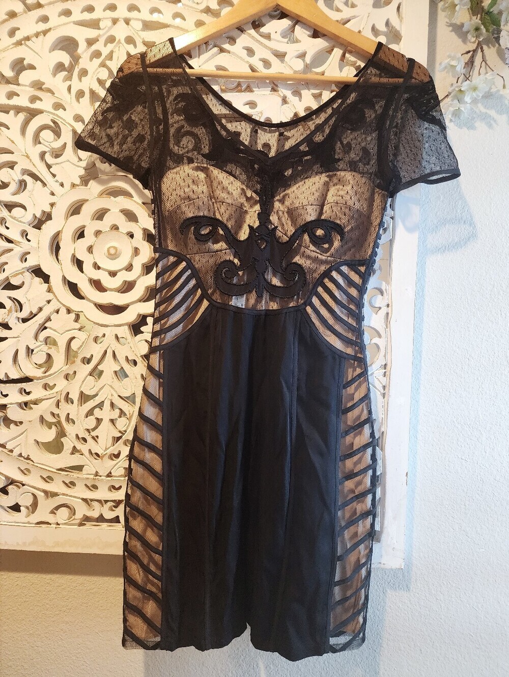 TEMPERLEY LONDON VINTAGE RUNAWAY LITTLE BLACK DRESS MESH SIZE SMALL - Picture 13 of 16